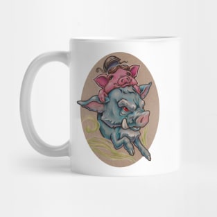 Piggy riding Hog (or a Hog Riding Piggie?) Mug